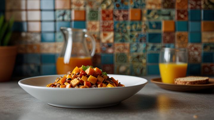 Mosaic tiles are a stylish solution for the kitchen in warm sunny colors
